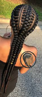 3 braids with weave - Google Search