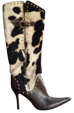 Dolce&Gabbana Pony and Leather Animal Fur Boots/Booties Size US 8 Regular (M, B) - Tradesy