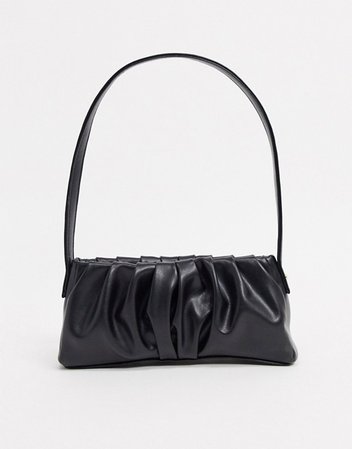 ASOS DESIGN ruched 90s shoulder bag in black | ASOS