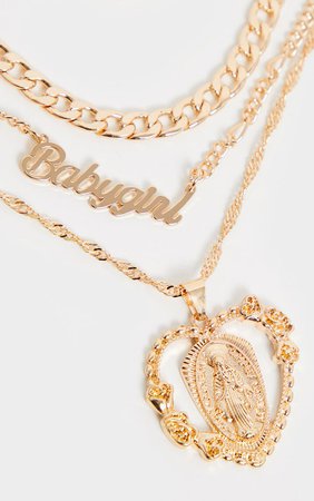 GOLD HEART CHARM LAYERING NECKLACE £10.00