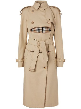 Burberry Deconstructed Shearling Trench Coat - Farfetch