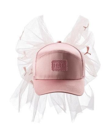 D2XFK Fenty Puma by Rihanna Baseball Hat w/Mesh Bow, Pink