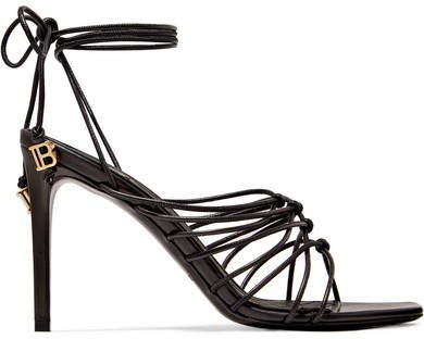 Mikki Knotted Leather Sandals - Black