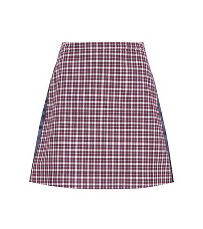 Checked cotton-blend miniskirt