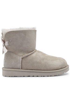 UGG - Mini Bailey Bow Shearling Lined Suede Boots - grey