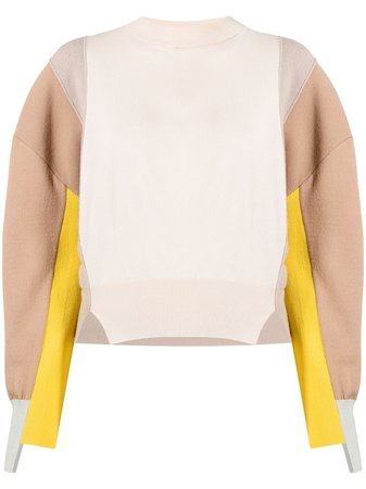 Shop Stella McCartney colour-block knitted jumper with Express Delivery - FARFETCH