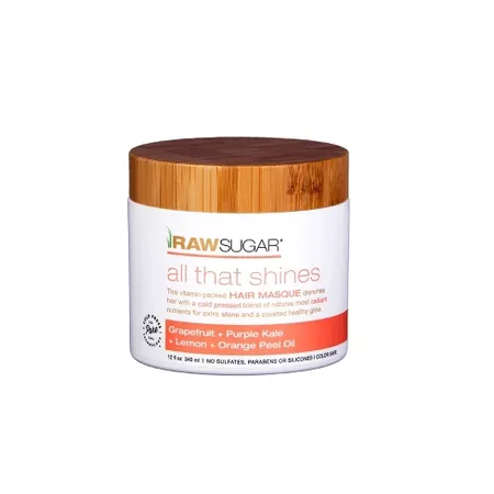 Raw Sugar All That Shines Hair Masque Grapefruit + Kale + Lemon + Orange Peel Oil - 12 Fl Oz : Target