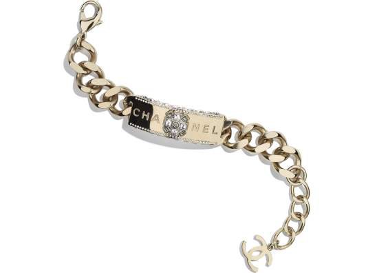 Bracelet, metal & strass, gold & crystal - CHANEL