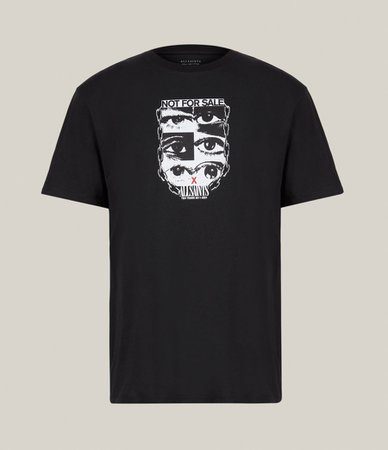 ALLSAINTS US: Mens Not For Sale Optix Unisex Crew T-Shirt (jet_black)