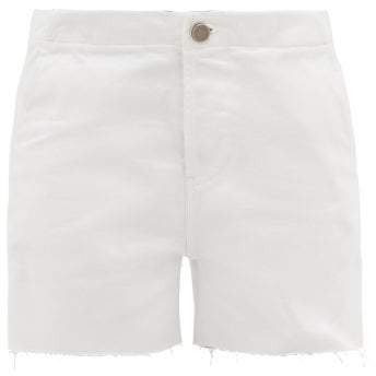 Panelled Cut Off Denim Shorts - Womens - White