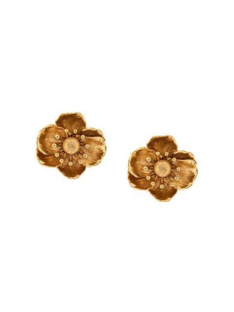 Oscar de la Renta floral earrings
