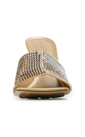 Stretch Satin Sparkle Slide Sandals By Bottega Veneta | Moda Operandi