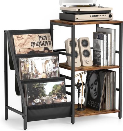 BLCMNES Record Player Stand with Vinyl Storage, Vinyl Record Storage Shelf, Record Player Table Cabinet Up to 200 Albums, Record Holder for Vinyl Records, Turntable Stand End Table for Living Room : Amazon.com.au: Electronics
