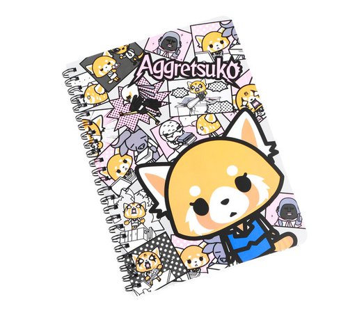 Aggretsuko Spiral Notebook: Grey - Sanrio
