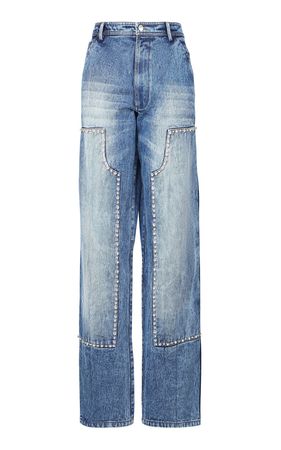 Stone-Washed Embroidered Jeans By Des Phemmes | Moda Operandi