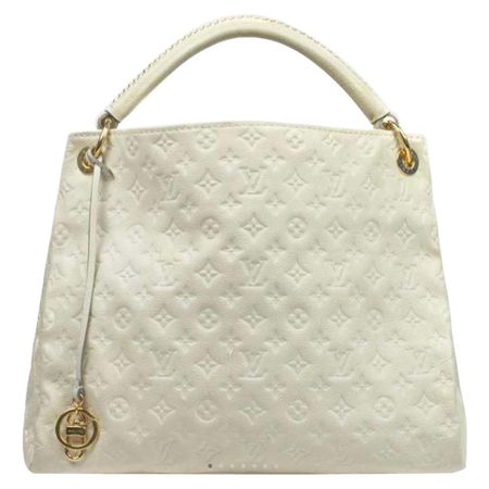 Louis Vuitton White Leather Empreinte Large Hobo Bag Monogram Leather Excellent For Sale at 1stDibs