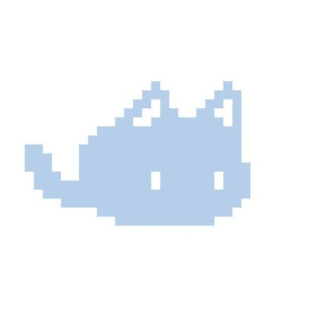pixel cat blue