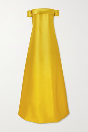 Reem Acra | Off-the shoulder bow-detailed mikado gown | NET-A-PORTER.COM