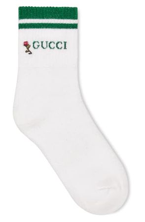 Gucci Metallic Logo Crew Socks | Nordstrom
