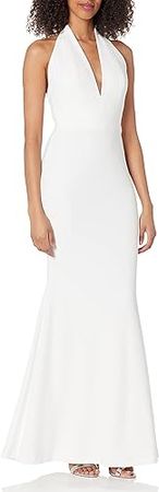 Amazon.com: Dress the Population Women's Camden Deep Plunge Neckline Halter Bodycon Maxi Dress : Clothing, Shoes & Jewelry