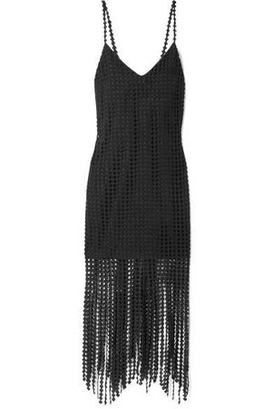 Goen J | Fringed macramé cotton midi dress | NET-A-PORTER.COM