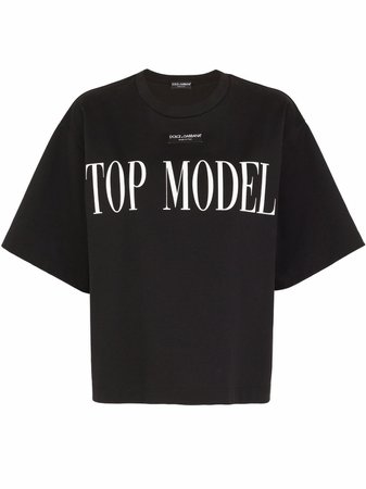 Shop Dolce & Gabbana slogan-print T-shirt with Express Delivery - FARFETCH