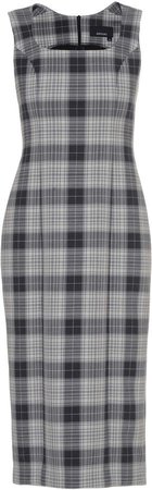 Anouki Checkered Wool Pencil Dress