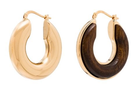 Jill Sander wood detail hoop earrings