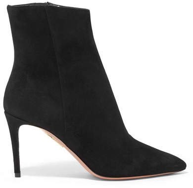 Alma 85 Suede Ankle Boots - Black