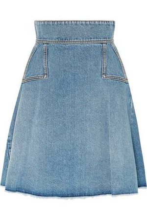 Alexander McQueen | Pleated denim mini skirt | NET-A-PORTER.COM