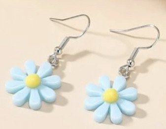 blue flower earrings