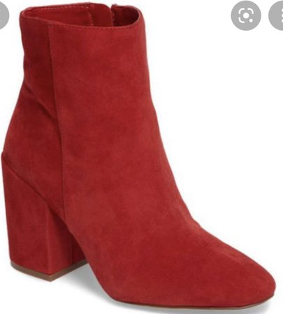 red ankle boot