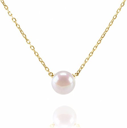 Amazon.com: PAVOI Handpicked AAA+ Freshwater Cultured Single Pearl Necklace Pendant | Yellow Gold Necklaces for Women : Clothing, Shoes & Jewelry