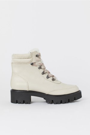 Pile-lined Boots - Off-white - Ladies | H&M US