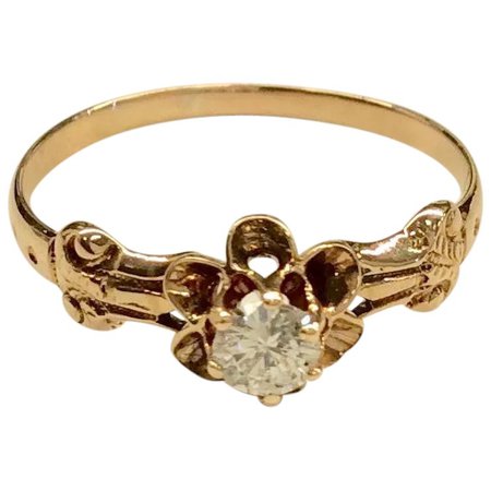 Rose Gold Edwardian Diamond Ring : Charles Anthony Antiques | Ruby Lane