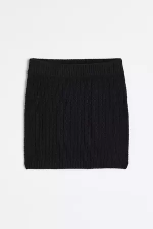 Knit Mini Skirt - Black - Ladies | H&M US