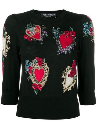 Dolce & Gabbana Heart Intarsia Sweater - Farfetch
