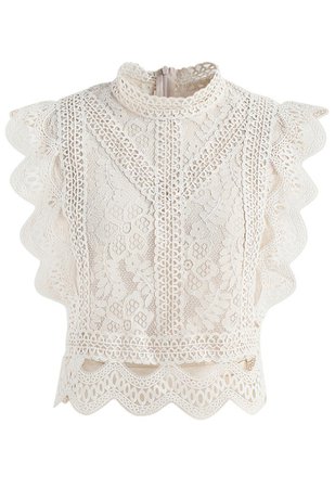 Your Sassy Start Sleeveless Crochet Lace Top in Beige - Retro, Indie and Unique Fashion