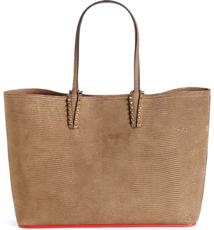Christian Louboutin Cabata Lizard Embossed Leather Tote | Nordstrom