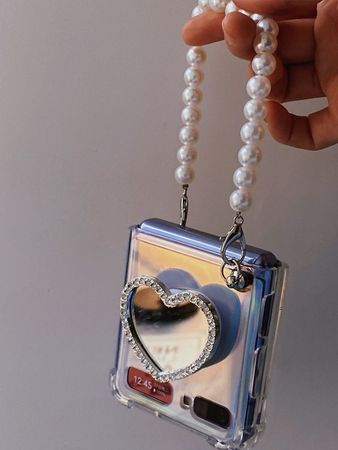 samsung flip phone z case heart mirror