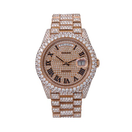 Rolex Day-Date Diamond Watch, 228235 40mm, Rose Gold Diamond Dial With - OMI Jewelry
