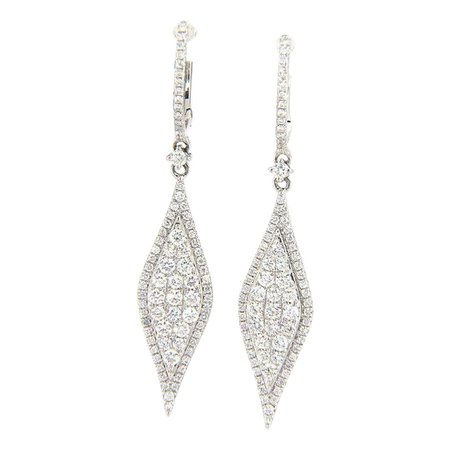 Diamond 14k Rose Gold Dangling Earrings For Sale at 1stDibs