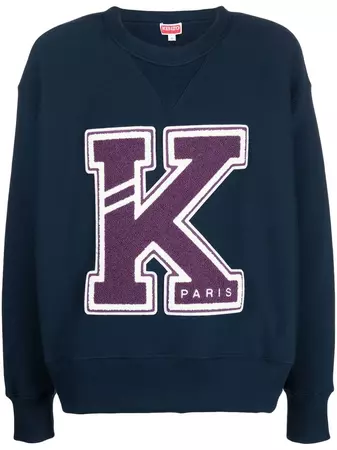 Kenzo logo-appliqué crew-neck Sweatshirt - Farfetch