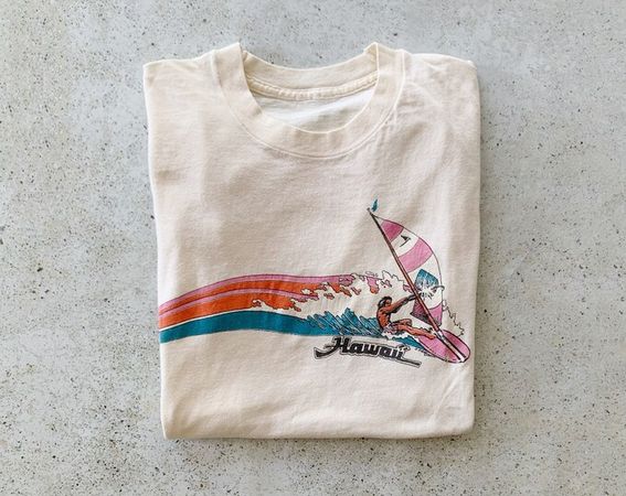 Vintage T-shirt HAWAII Top Shirt Pullover Graphic Tee Beach | Etsy