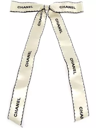 CHANEL Pre-Owned 1990-2000s logo-ribbon Bow Brooch - Farfetch