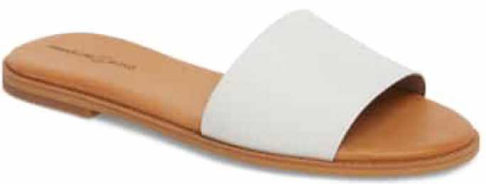 White Slide On Sandal