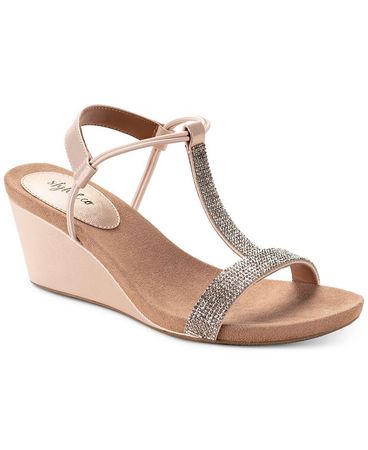 Style & Co Mulan Embellished Wedge Sandals, Created Macy's & Reviews - Sandals - Shoes - Macy's