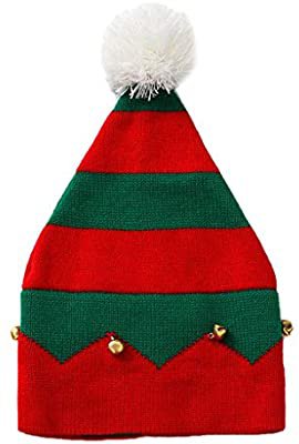 Amazon.com: Christmas Elf Knitted Hat for Kids Xmas Beanie Knit Hats Children 1 to 6 Years Baby Winter Warm Christmas Halloween Striped Hair Ball Kid Sata Claus Xmas Holiday Hats New Year Party Supplies: Clothing