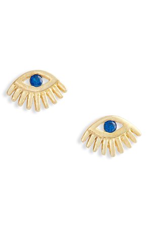 Adina's Jewels Evil Eye Lash Stud Earrings | Nordstrom