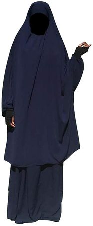 Two Pieces Jilbab Modest Dress for Muslim Women Long Khimar and Skirt Available for Prayer and outings at Amazon Women’s Clothing store